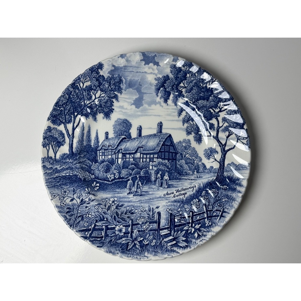 Royal Essex Anne Hathaways‎ Blue Cottage Shakespeare Country 9.7"Plate Ironstone